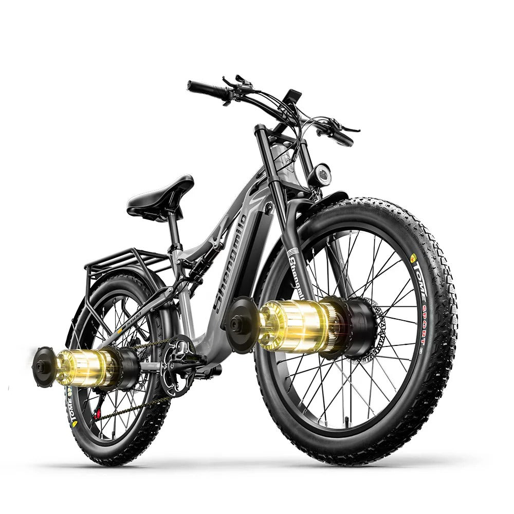 Vollgefedertes E-Bike mit Doppel-Motor