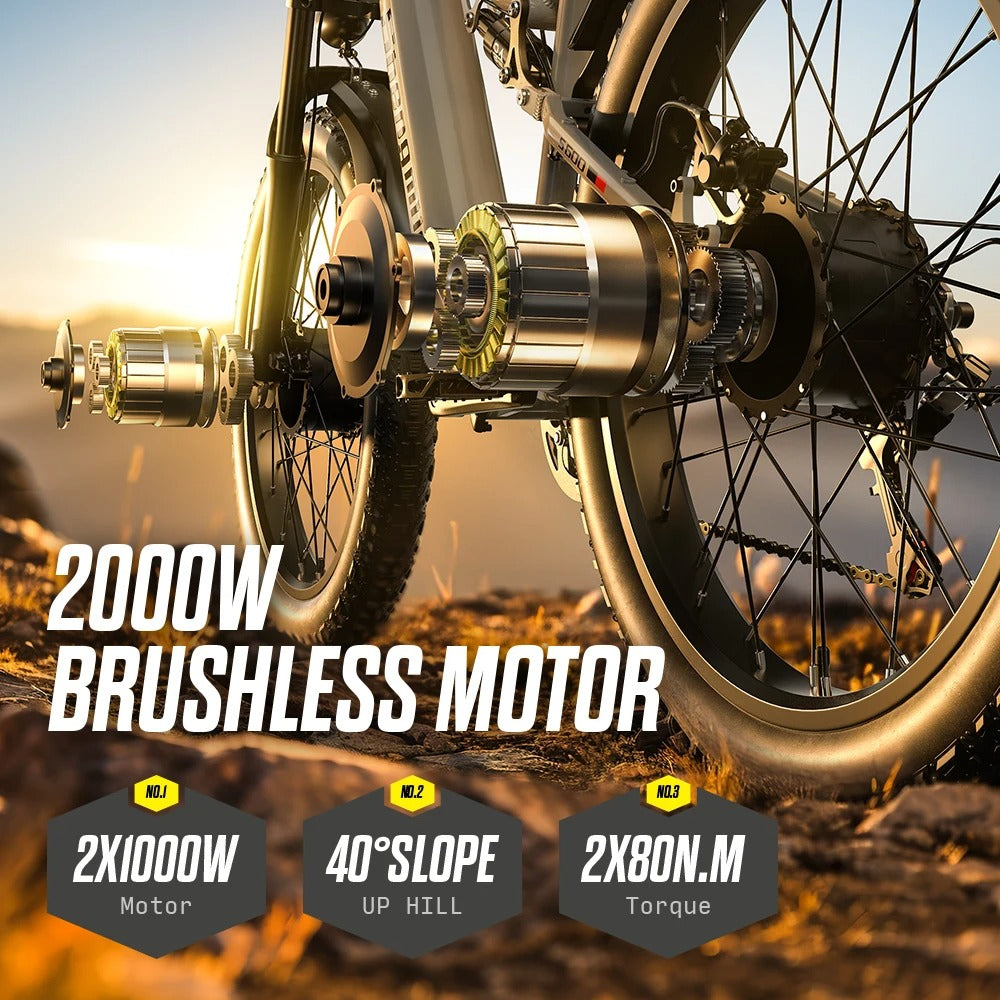 Vollgefedertes E-Bike mit Doppel-Motor