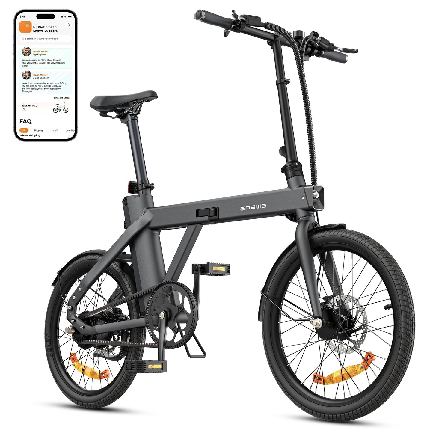 Klapp E-Bike mit Riemen